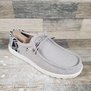 Hey Dude Wally Funk Jacquard Mens Shoes Sz 13 Bungee Lace-Up Low Top Round Toe